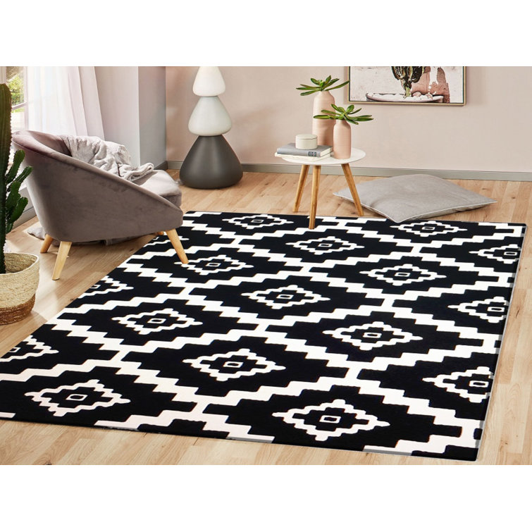 Gracie Oaks Artem Black/White Rug Wayfair.co.uk